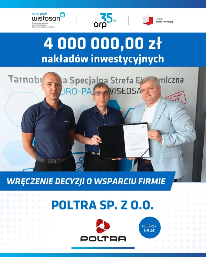 Obraz: Decyzja o wsparciu dla firmy POLTRA!
